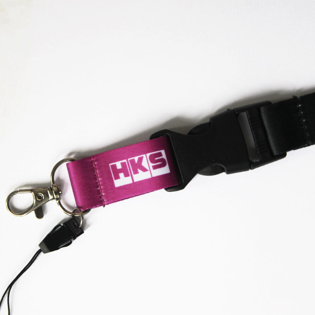 Close-up of a HKS purple head and black release buckle