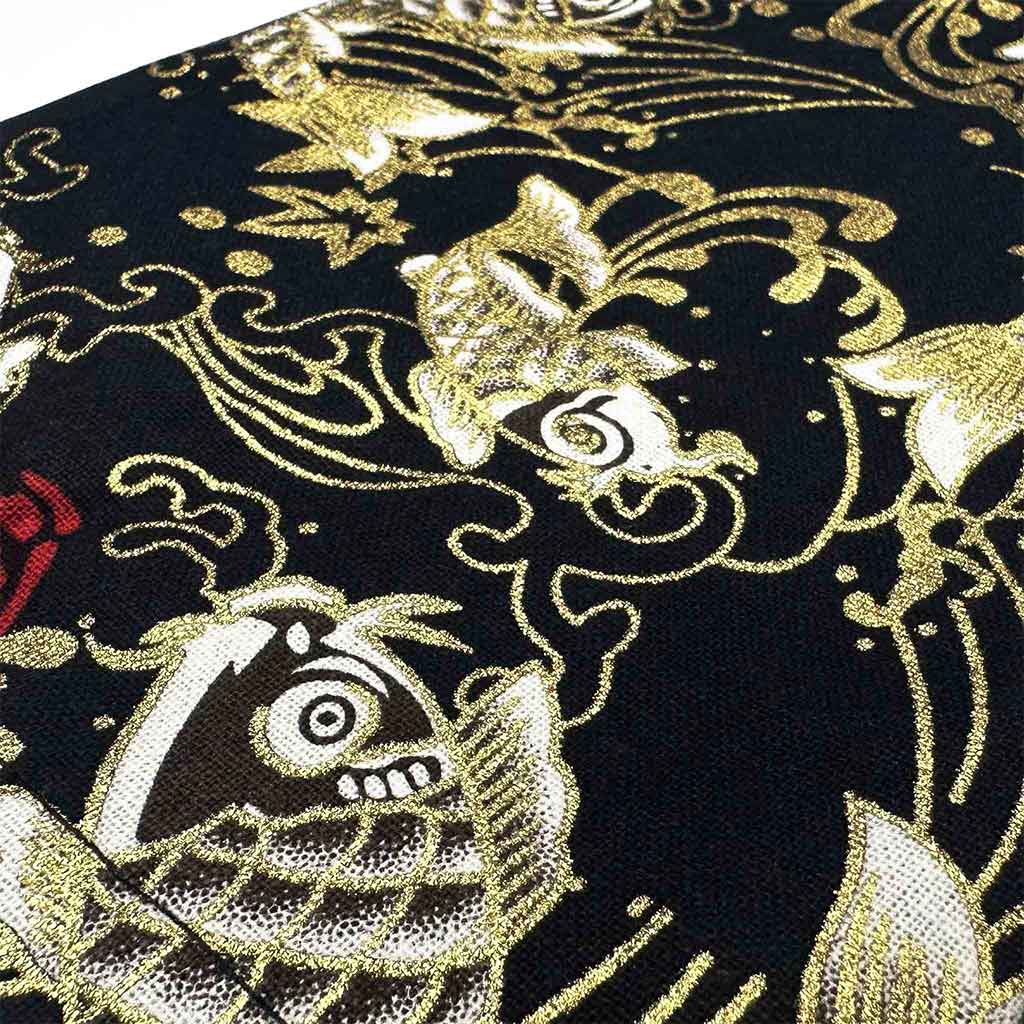 Close-up of a black koi fish shift stick cover