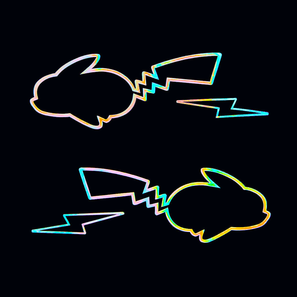 Iridescent Lightning Jumping Pikachu Sticker