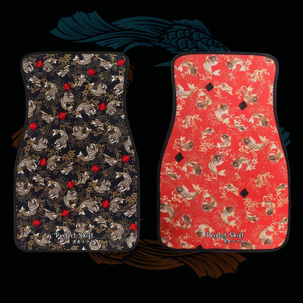 JDM car mat with Japanese koi fish design