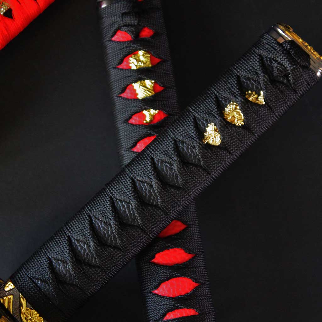 Close-up of a black and red Katana shifter