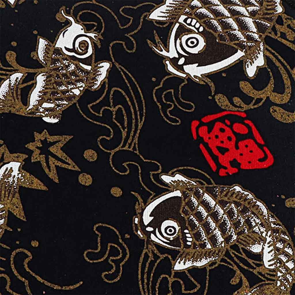 Close-up of black koi fish JDM floor mat