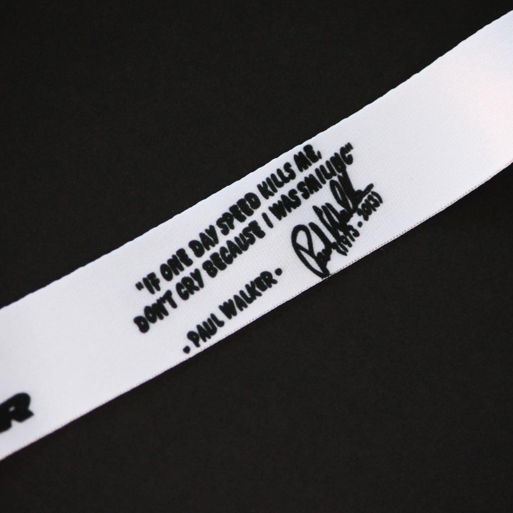 Close-up of the 'IF ONE DAY SPEED KILLS ME, DON'T TRY BECAUSE I WAS SMILING' writings