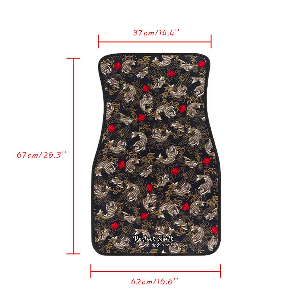 Dimensions of the JDM koi fish floor mat