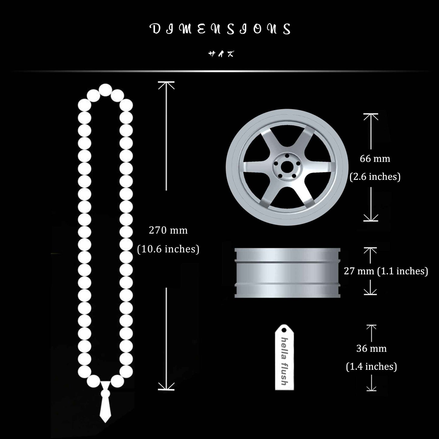 Dimensions of the wheel air-freshener