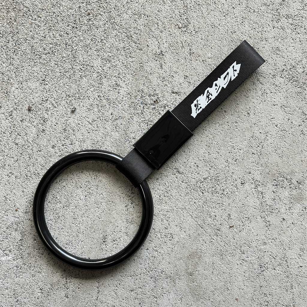 JDM Heart Ring Charm w/ Black Handle Strap | Tsurikawa