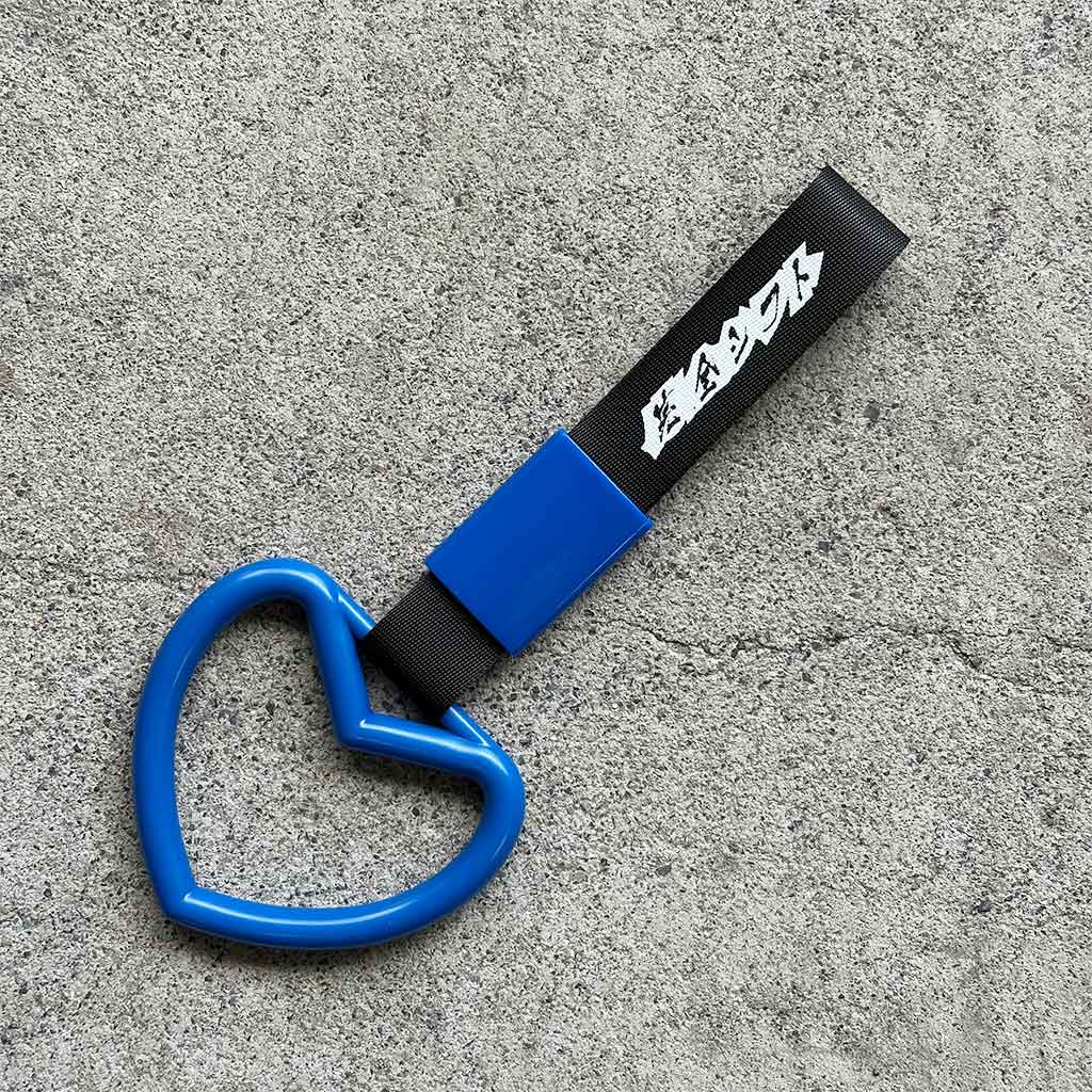 JDM Heart Ring Charm w/ Black Handle Strap | Tsurikawa
