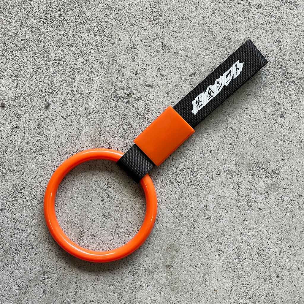 JDM Heart Ring Charm w/ Black Handle Strap | Tsurikawa