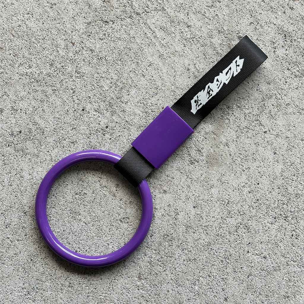 JDM Heart Ring Charm w/ Black Handle Strap | Tsurikawa
