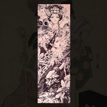 Japanese folklore style car decoration AB pillar sticker