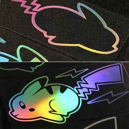 Iridescent Lightning Jumping Pikachu Sticker