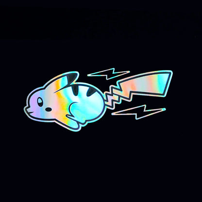 Iridescent Lightning Jumping Pikachu Sticker