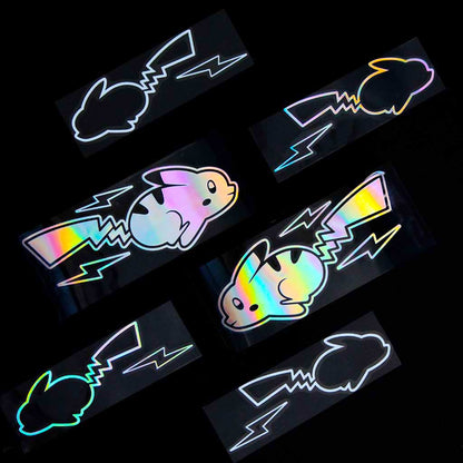 Iridescent Lightning Jumping Pikachu Sticker