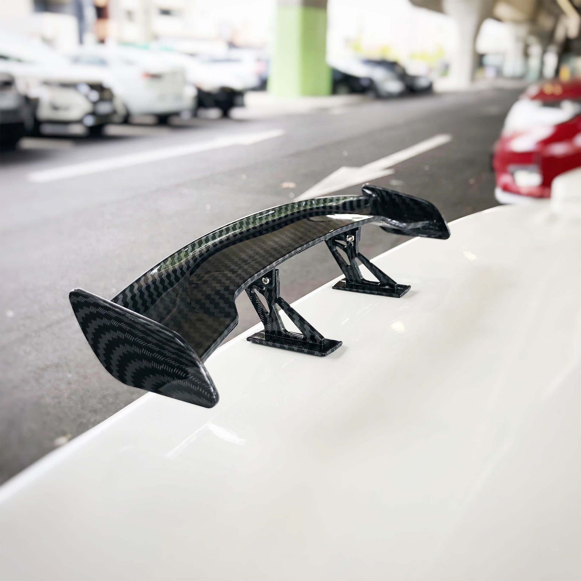 Car Universal Mini Spoiler Tail Wing Carbon Fiber Look Auto