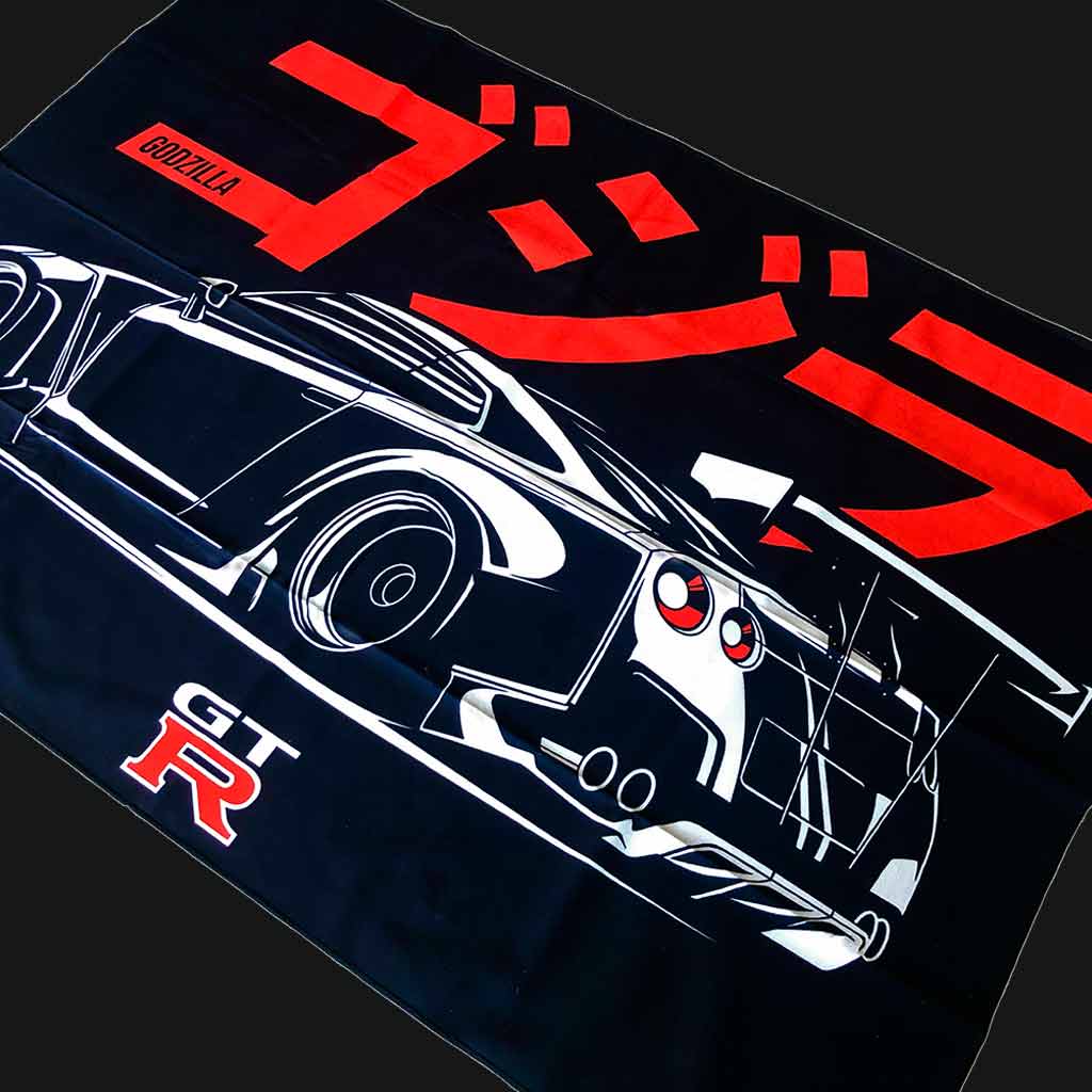 A GTR35 wall art on a black background