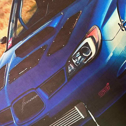 Close-up of a rally blue sti wall art