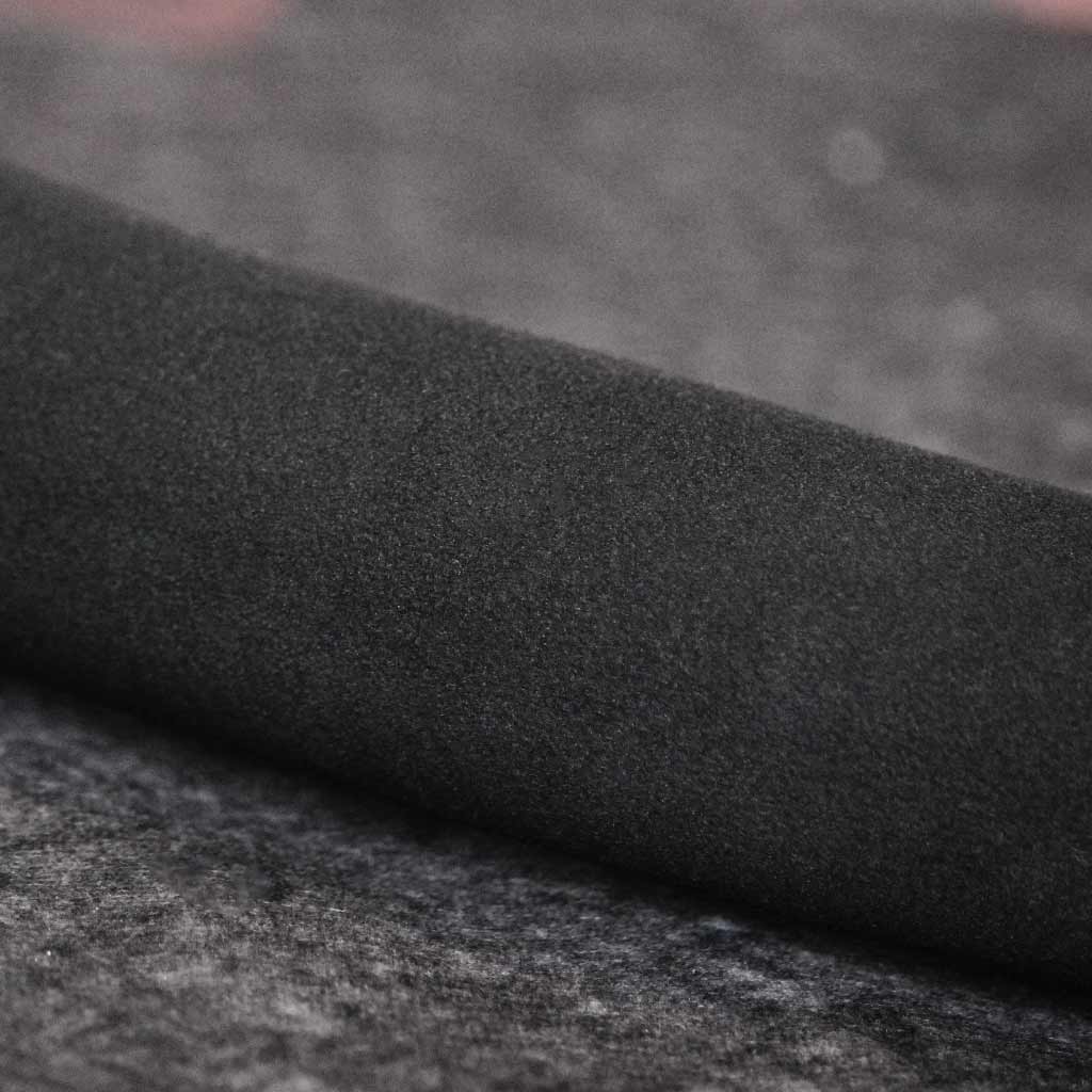 Close-up of the suede side on a grey background