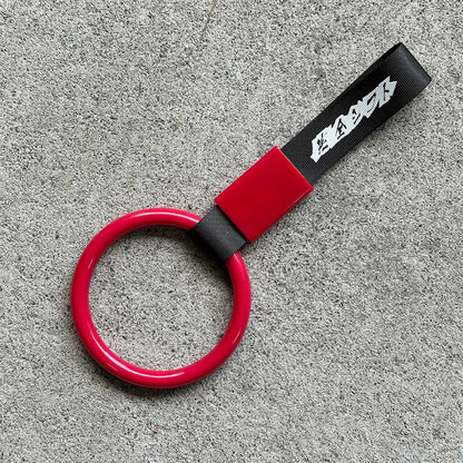 JDM Heart Ring Charm w/ Black Handle Strap | Tsurikawa